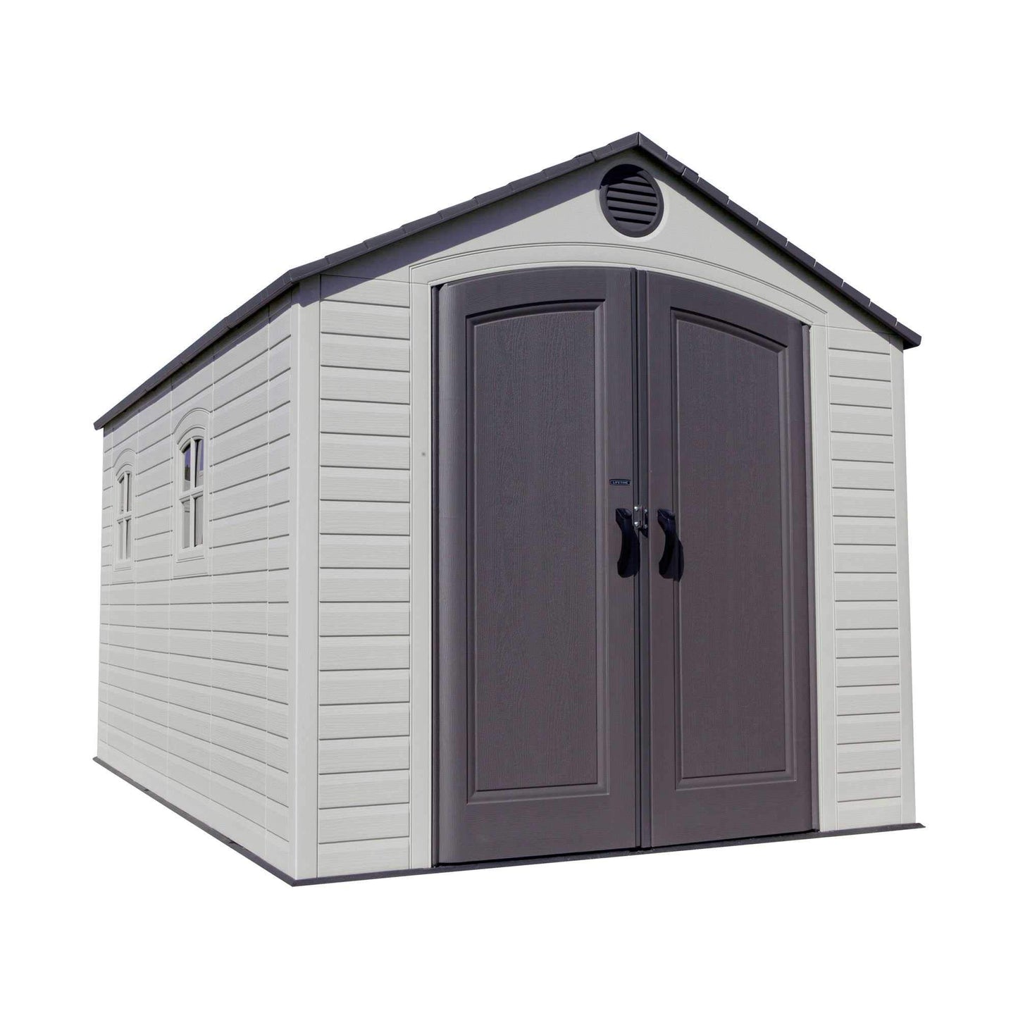 Lifetime 60310 Garden Storage Shed, 7 x 9.5 ft (213 x 289 cm), High-Density Polyethylene (HDPE), Steel-Reinforced Apex Roof, Tan
