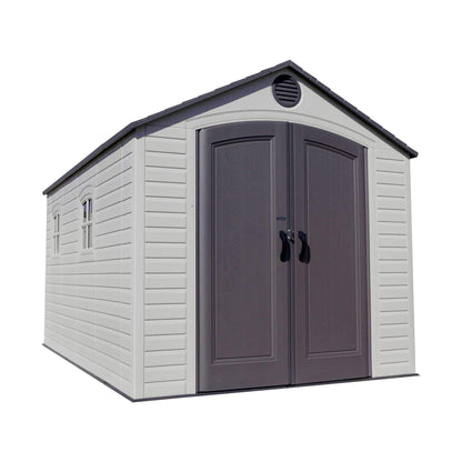 Lifetime 60310 Garden Storage Shed, 7 x 9.5 ft (213 x 289 cm), High-Density Polyethylene (HDPE), Steel-Reinforced Apex Roof, Tan