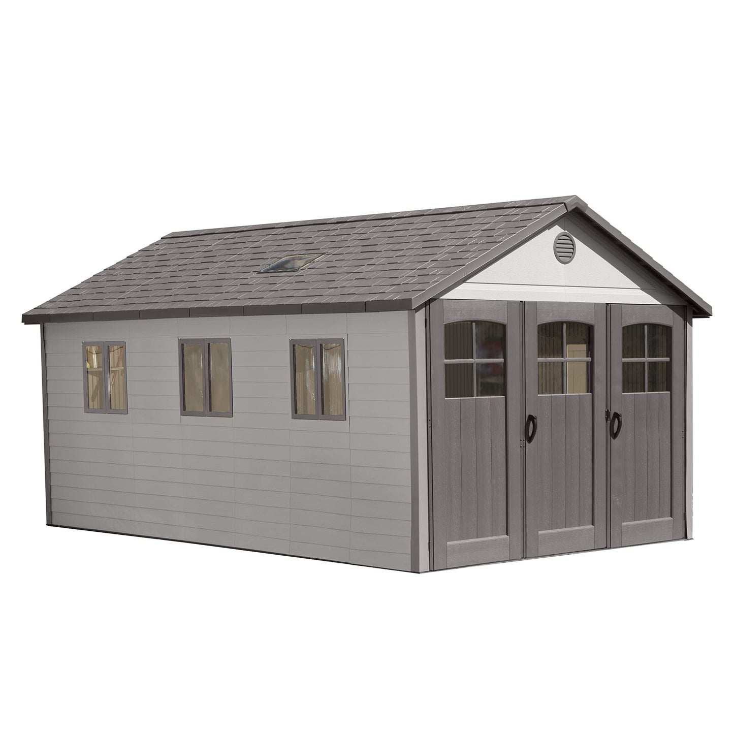 Lifetime 60310 Garden Storage Shed, 7 x 9.5 ft (213 x 289 cm), High-Density Polyethylene (HDPE), Steel-Reinforced Apex Roof, Tan