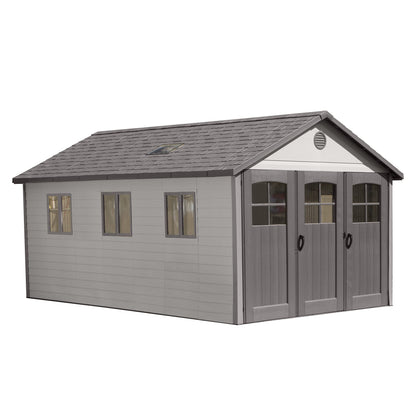 Lifetime 60310 Garden Storage Shed, 7 x 9.5 ft (213 x 289 cm), High-Density Polyethylene (HDPE), Steel-Reinforced Apex Roof, Tan