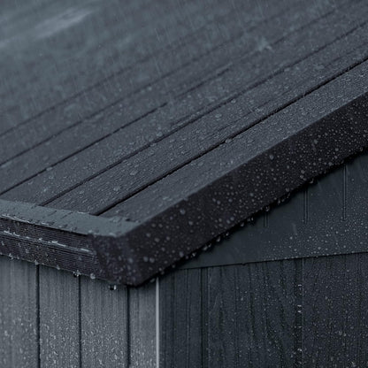 Keter Darwin Outdoor Apex Double Door Garden Storage Shed 6 x 8ft Grey Evotech+ Wood Look and Feel | Fade Free | All Weather Resistant | Safe and Secure | Zero Maintenance | 15 year Warranty